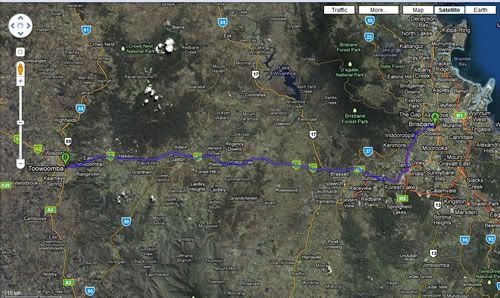 Downstream of Toowoomba is