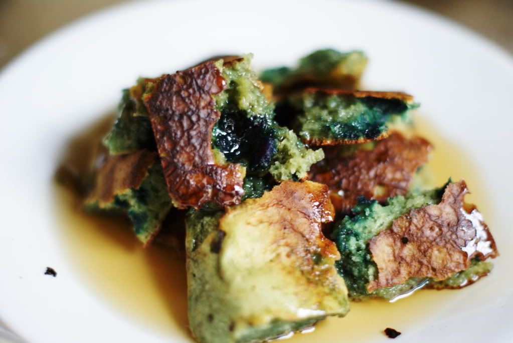 Green sweet potato pancakes