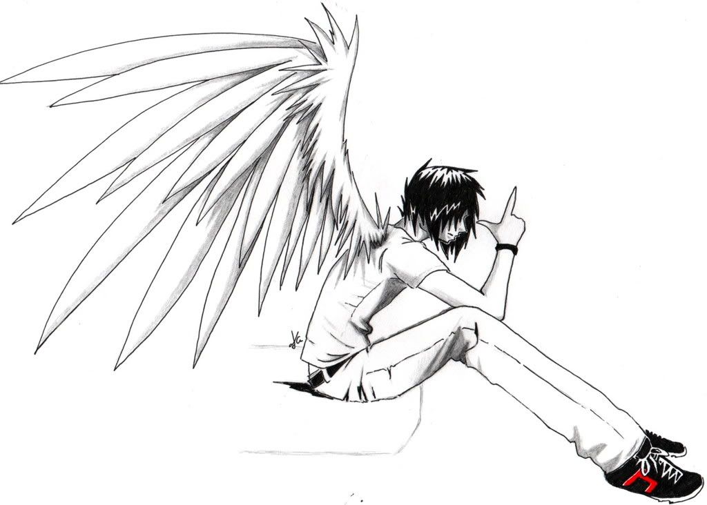 emo anime boy angel. JS - Love Angel