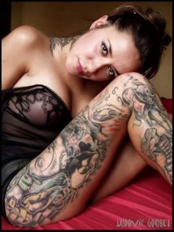 full body tattoo. sexy-model-full-ody-tattoo-