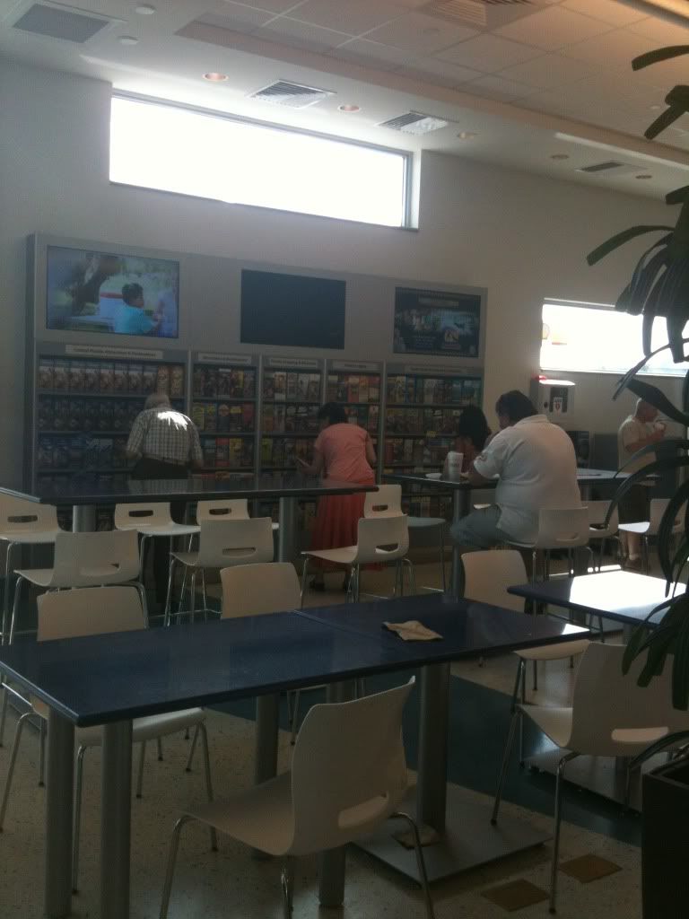 Florida Turnpike Pompano, Several large flat screen TVs for patrons of the food court